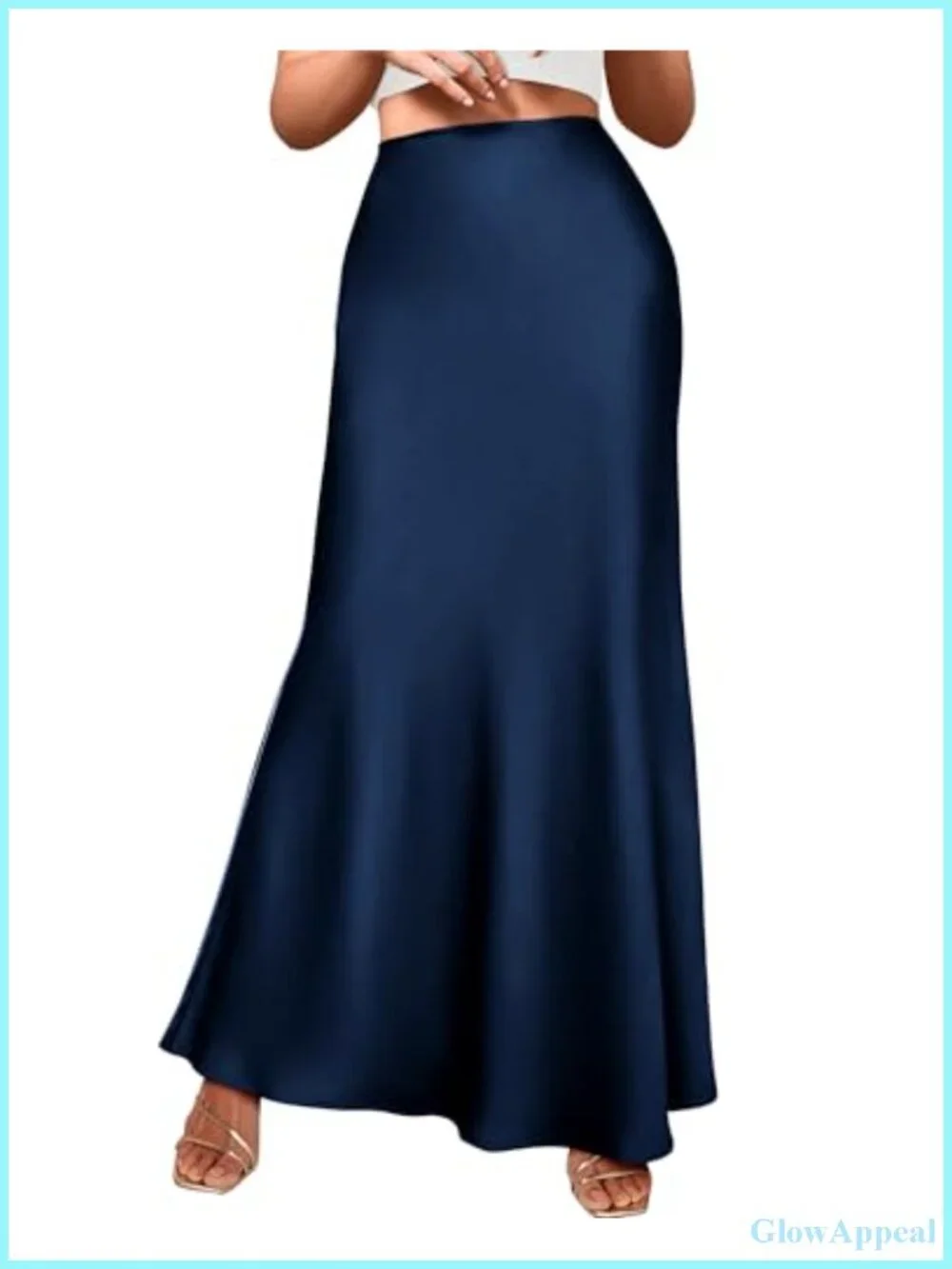 High Waist Mermaid Satin Maxi Skirt Women Business Casual